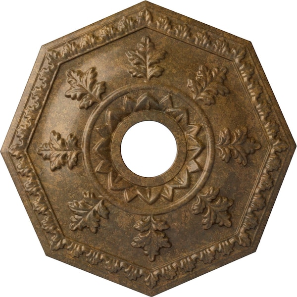 Ekena Millwork Nottingham Ceiling Medallion (Fits Canopies up to 4 5/8"), 18"OD x 3 1/2"ID x 1 1/2"P, Rubbed Bronze CM18NTRZS - main